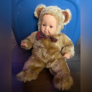 Anne Gettes Adorable Plush Teddy Bear Doll with Bow tie